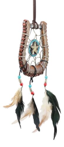 Ebros Western Lone Star Horseshoe Dreamcatcher Wall Hanging Decor 5"Diameter