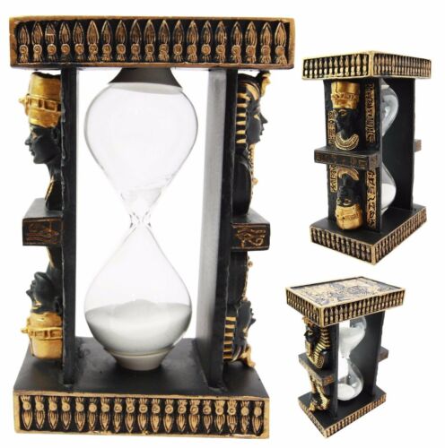 Egyptian King Pharaoh Tutankhamun And Queen Nefertiti Sandtimer Desktop Figurine