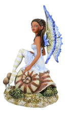 Amy Brown Fantasy Little Fae Ebony Fairy Sitting On Helix Snail Figurine
