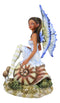 Amy Brown Fantasy Little Fae Ebony Fairy Sitting On Helix Snail Figurine