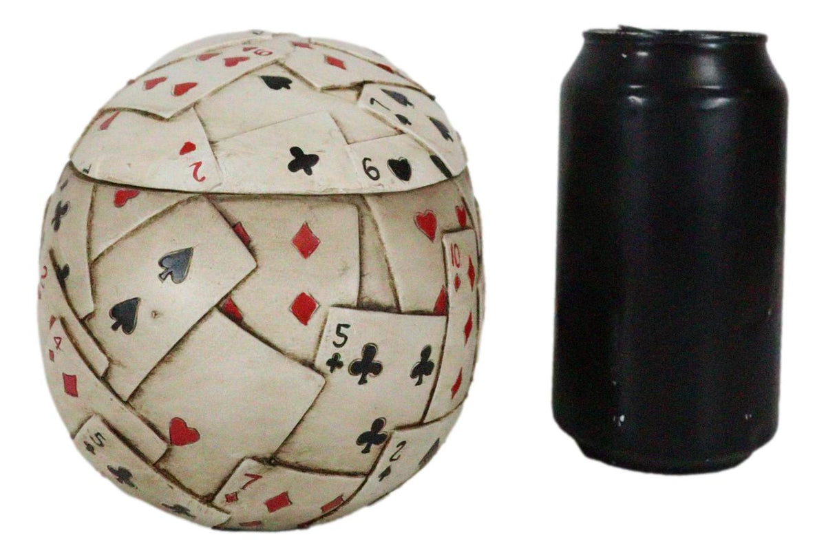 Ebros Ace Cards Royal Flush Poker Game Skull Utility Keepsake Jewelry Box Figurine