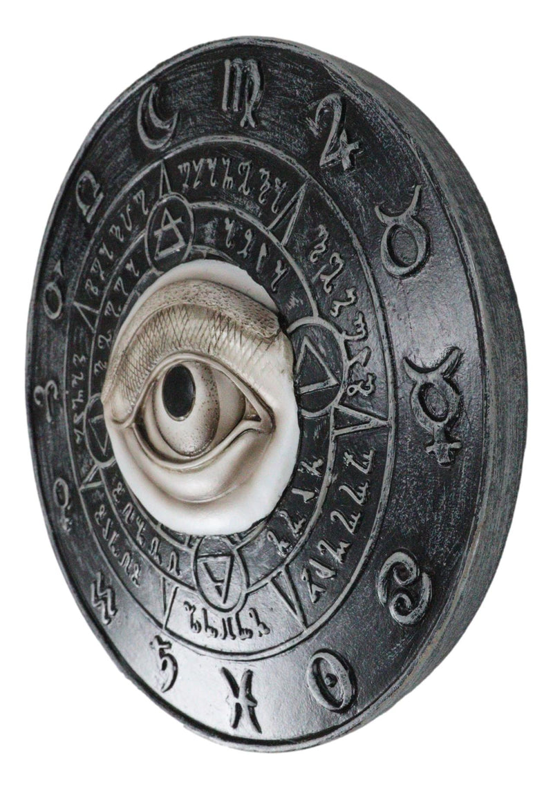 Evil Eye With Wicca Symbols Talisman Luck Wall Decor Plaque Medallion Figurine