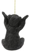 Ebros Set of 2 Ceiling Fan Metal Pull Chain Black Bears Knob Handle 3" H
