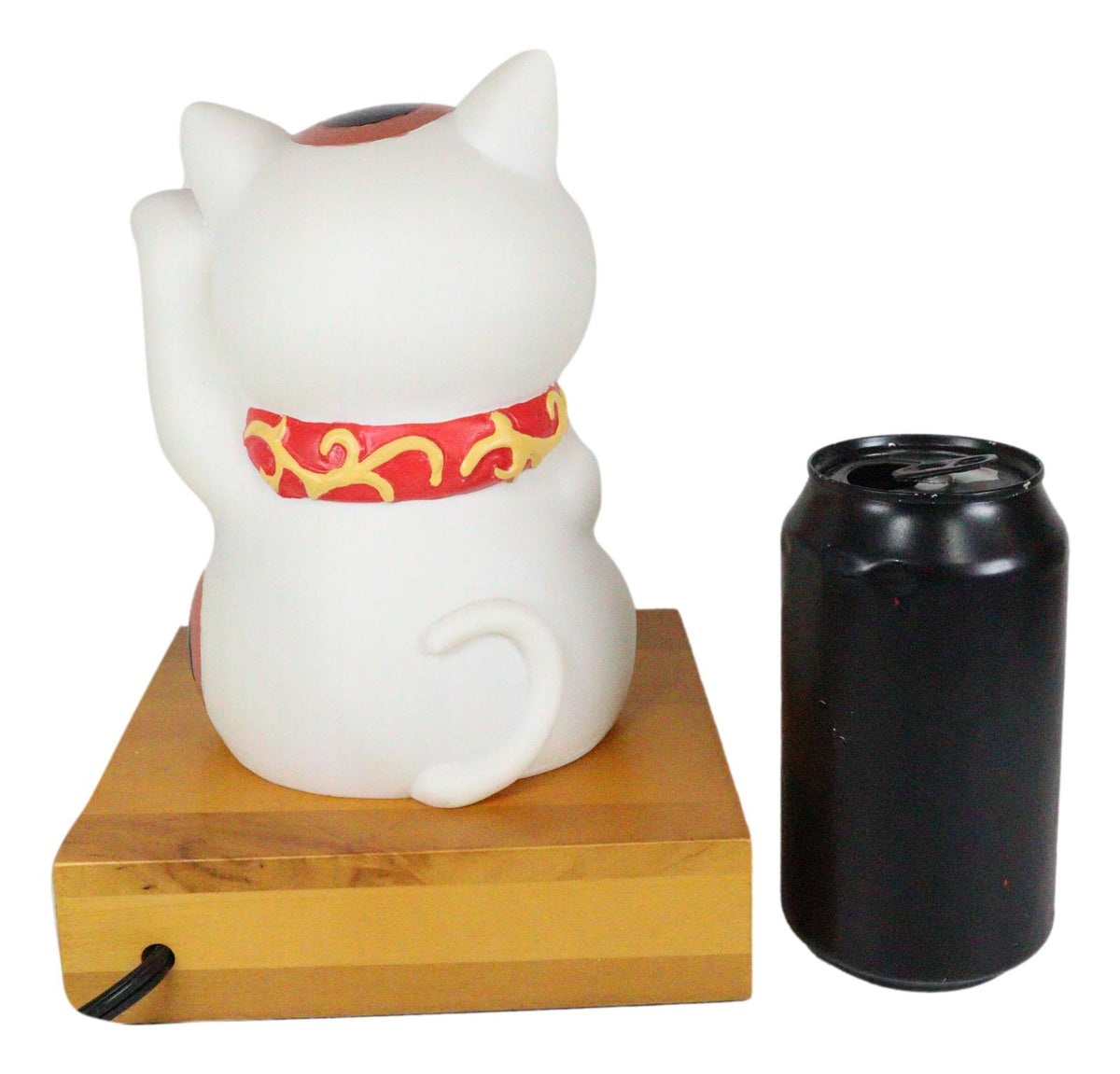 Japanese Lucky Cat Maneki Neko LED Night Light Statue 9"H With 2 USB Ports Decor