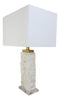 26"H Contemporary Elegant Stacked Marble Gold Plated Metal Table Lamp W/ Shade