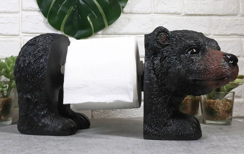 Ebros Darling Black Bear Cub Toilet Paper Body Holder Hanging Or Standalone Figurine