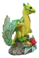 Ebros Fantasy Green Thumb Tropical Pineapple Dragon Statue Fairy Garden Collectible