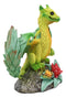 Ebros Fantasy Green Thumb Tropical Pineapple Dragon Statue Fairy Garden Collectible