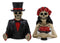 Ebros Wedding Bride And Groom Skeleton Couple Figurine 2 Piece Set 5.25"Tall