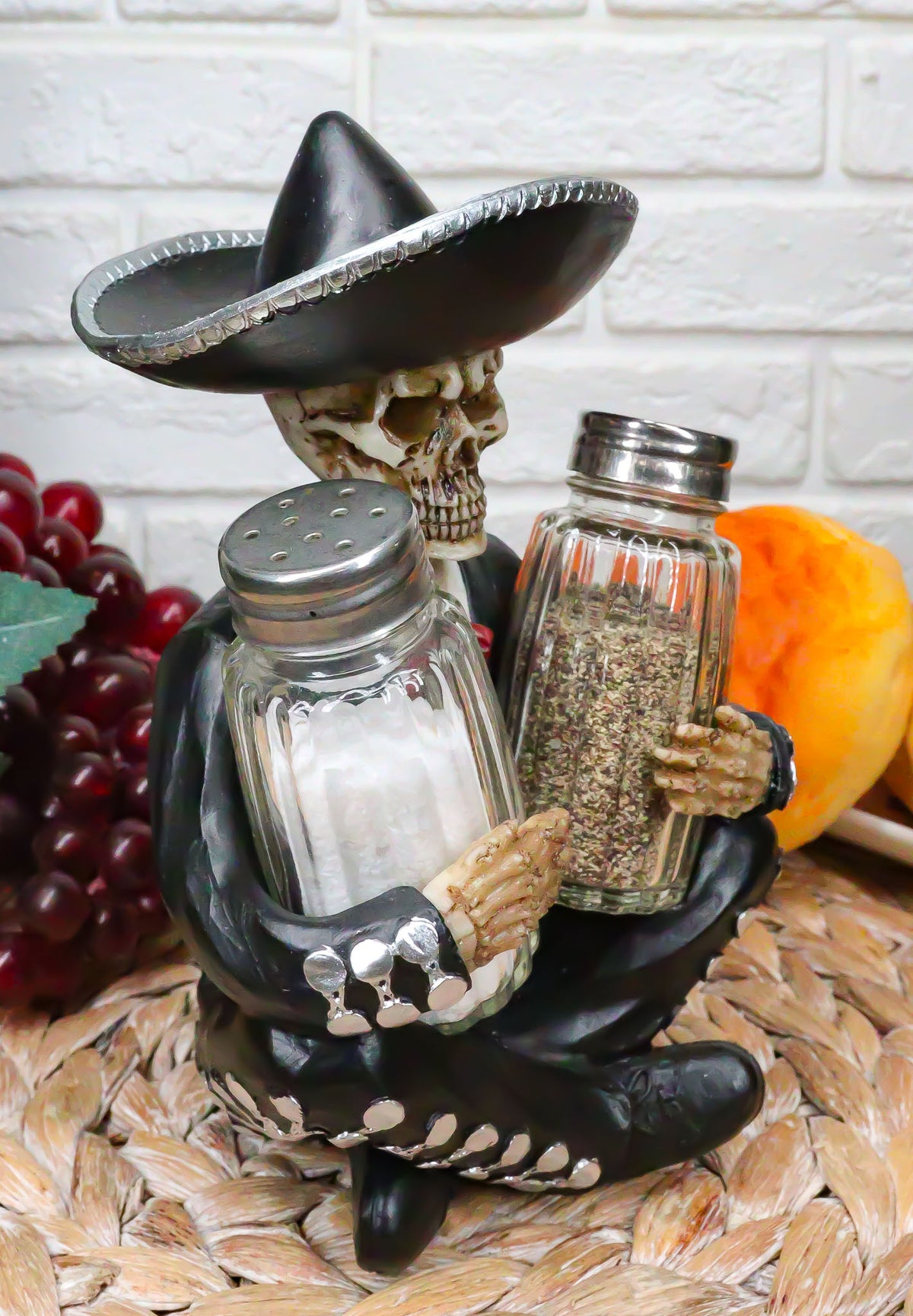 Ebros Day of The Dead Skeleton Mariachi Wedding Singer Salt Pepper Shakers