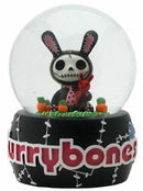 Furry Bones Black Bun Bun Bunny Water Glitter Snow Globe