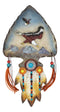 Ebros Eagle Soaring Over Mountains Dreamcatcher Beaded Lace Feather Headdress Plaque
