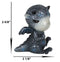 Whimsical Onyx Sulky Wyrmling Baby Hatchling Dragon With Blue Spots Figurine