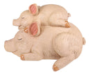 Ebros Whimsical Rustic Sleeping Pig with Piglet Piggyback Nap Shelf Sitter Figurine