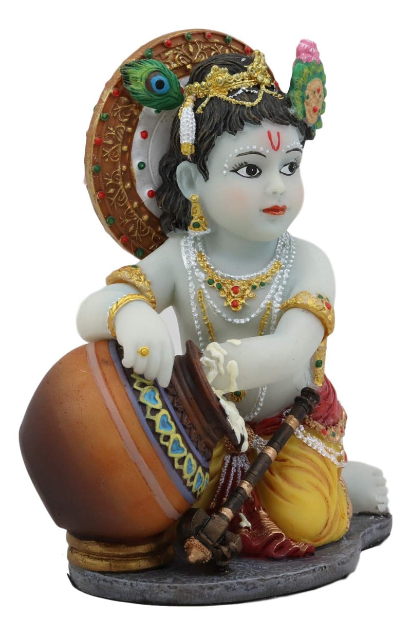 Ebros Hindu God Young Baby Krishna Vishnu Stealing Butter From The Gopis Statue Decor