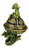 Green Dragon Mother With Hatchling On Celtic Knotwork Dome Egg Decorative Box