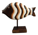 Balinese Wood Handicrafts Large Swimming River Fish Family Set of 3 Figurines