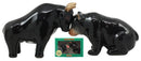 Wall Street Charging Bull Versus Angry Bear Salt And Pepper Shakers Set Ceramic