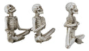 Ebros Set of 3 Whimsical Namaste Meditating Yoga Skeletons Trio Figurines 5.5" Tall