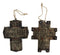 Rustic Western Christian Bible Verses Crosses Set of 4 Christmas Tree Ornaments