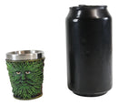 Tree Spirit Forest Dryad Foliage Leaf Pattern Greenman 2oz Shot Glasses Set Of 4