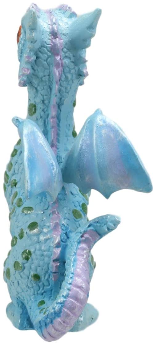 Ebros Whimsical Aqua Blue Wyrmling Baby Hatchling Dragon Figurine 4.75"H - Ebros Gift
