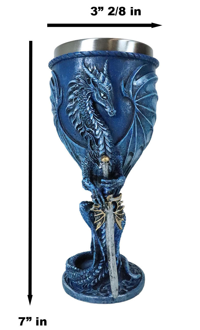 Ebros Ruth Thompson Dragon's Lair Sea Blade Drake 8oz Wine Goblet Chalice Cup