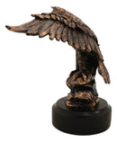 Patriotic American Bald Eagle Bronze Electroplated Resin Figurine With Base