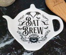 Pack Of 2 Wicca Bat Brew Cauldron Porcelain Tea Spoon Or Bag Rest Petite Plate