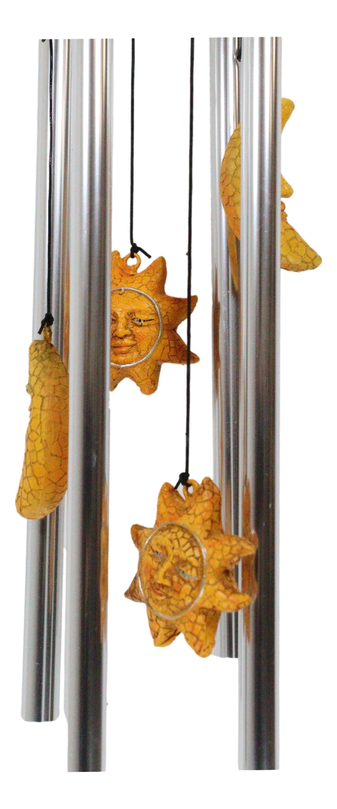 Mosaic Helios God Sun And Moon Face Harmony Wind Chime Mobil Patio Garden Decor