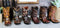 Pack Of 6 Rustic Western Cowboy Cowgirl Faux Leather Boots Pen Holder Figurines