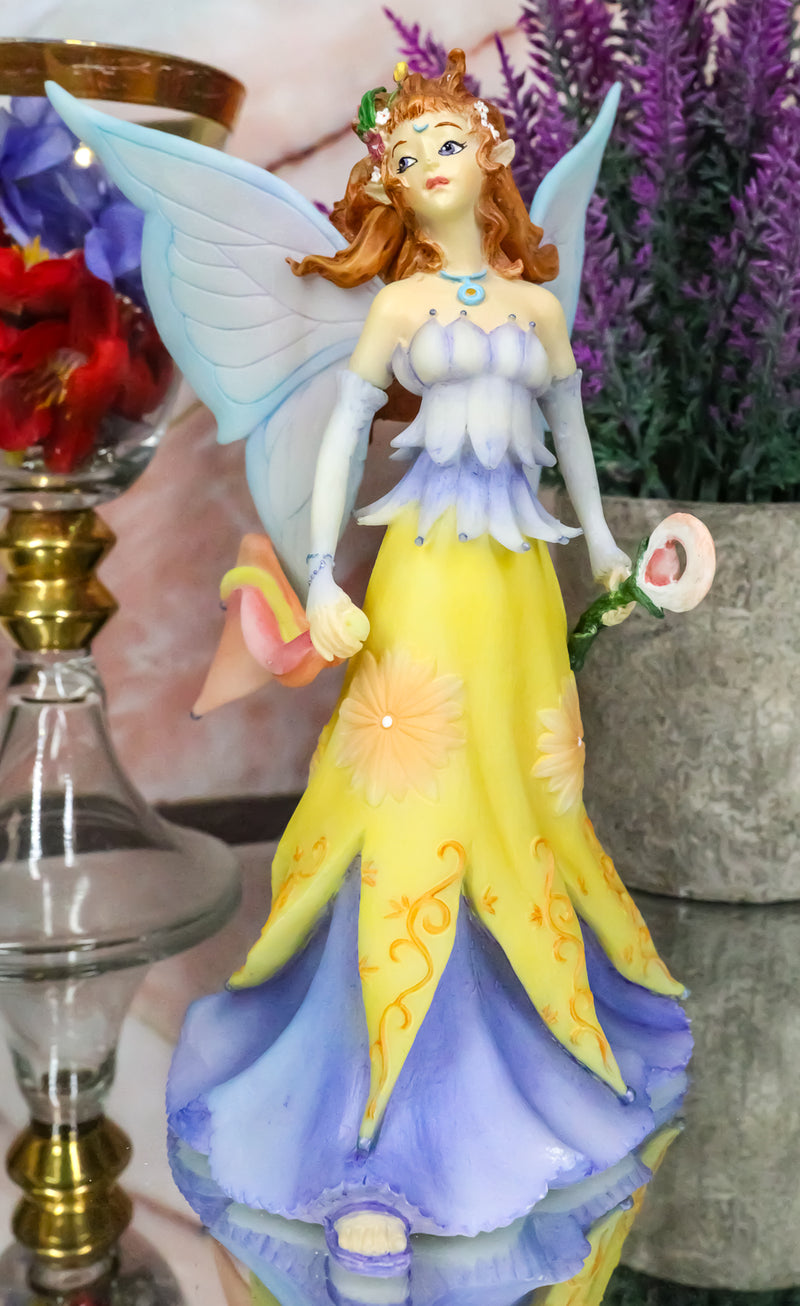 Spring Season Fairy In Sunflower Gown With Scepter Of Blossom Collector Figurine