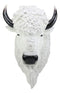 Ebros Sacred Lightning White Buffalo Wall Decor 18"H Faux Bison Head Taxidermy