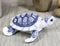 Ebros Terracotta Blue and White Feng Shui Celestial Sea Turtle Statue 4.5" Wide Talisman of Stability and Fortune Lucky Tortoise Figurine Decorative Zen Turtles Tortoises