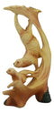 Ebros Pacific Ocean Sea Otters Statue 9" Tall Faux Wood Resin Marine Weasel Sea Otters Family Scene Figurine