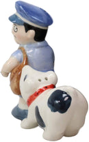 Ebros Ceramic Postman With Mail Thief Tramp Dog Salt And Pepper Shakers Magnetic