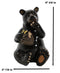 Western Rustic Black Bear Eating Honey From Honeycomb Beehive Figurine Bears