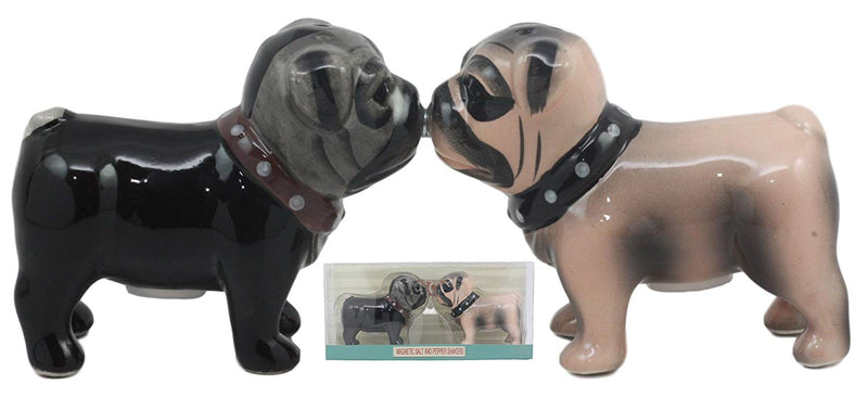 Adorable Kissing Love Pugs Decorative Ceramic Salt And Pepper Shakers Figurines