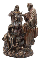 Ebros Gift Heavenly Coronation of The Virgin Statue Mother Mary Queen of Heaven with Jesus and God Sculpture Exaltation of The Holy Mother Figurine Catholic Religious Altar Decor Sculpture