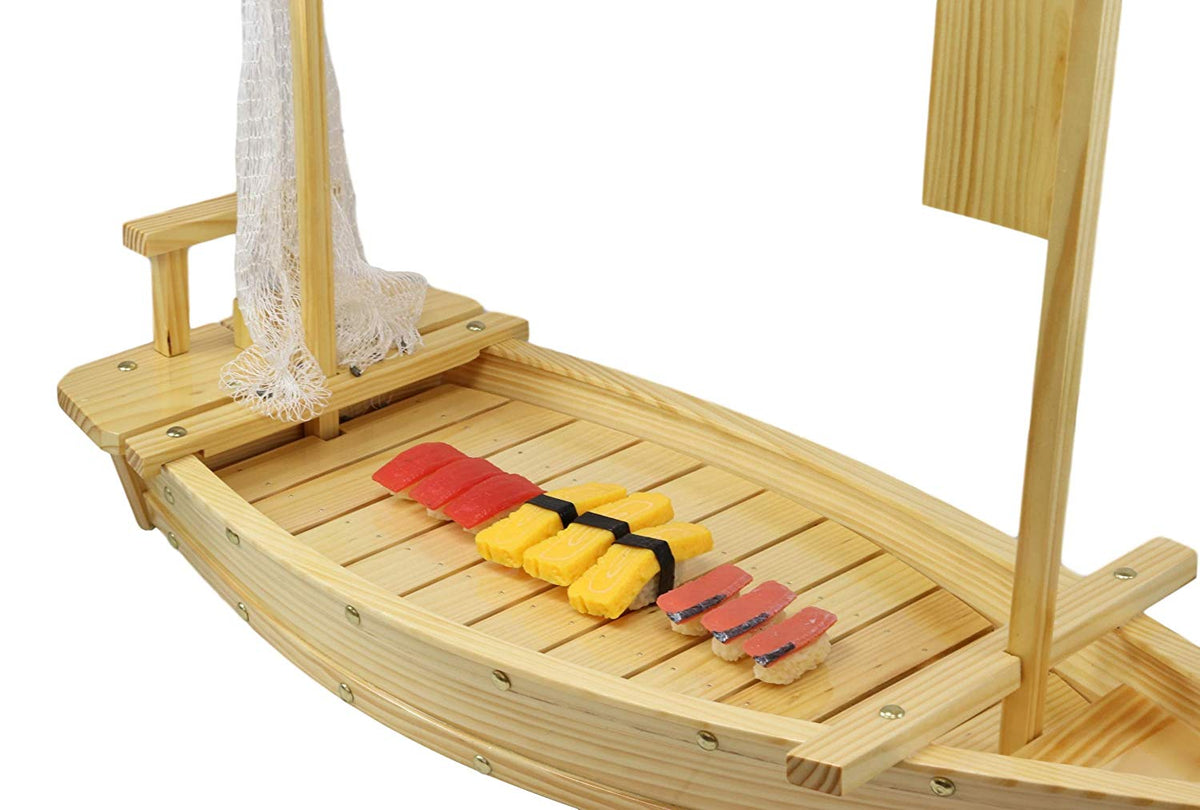 Ebros Japan Omakase Sashimi Sushi Serving Plate Boat Display (Large 35.25"Long) - Ebros Gift