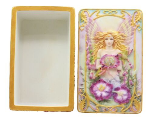 Jody Bergsma Art Gallery Faith Fairy Jewelry Box Figurine 6.5"L Trinket Keepsake