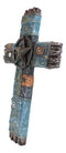 Rustic Cowboy Western Star And Blue Denim Jeans Resin Wall Cross Decor Plaque