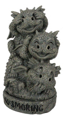 No Smoking See Hear Speak No Evil Whimsical Dragons Backflow Incense Burner