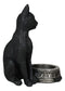 Wicca Gothic Black Cat With Triple Moon Rose Tea Light Votive Candle Holder