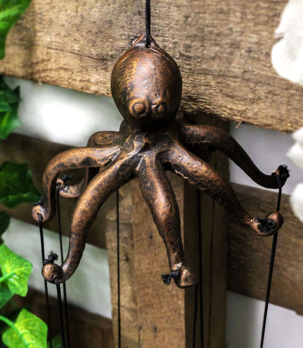 Ebros Gift Aluminum Coastal Sea Giant Octopus Kraken Resonant Relaxing Wind Chime Patio Garden Decor - Ebros Gift