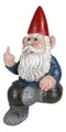 Rude Old Mr Gnome Dwarf Flipping The Bird Ledge Shelf Mantle Sitter Figurine