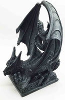 Ebros Crouching Dragon Cell Phone Figurine In Faux Stone Resin Desktop Decor