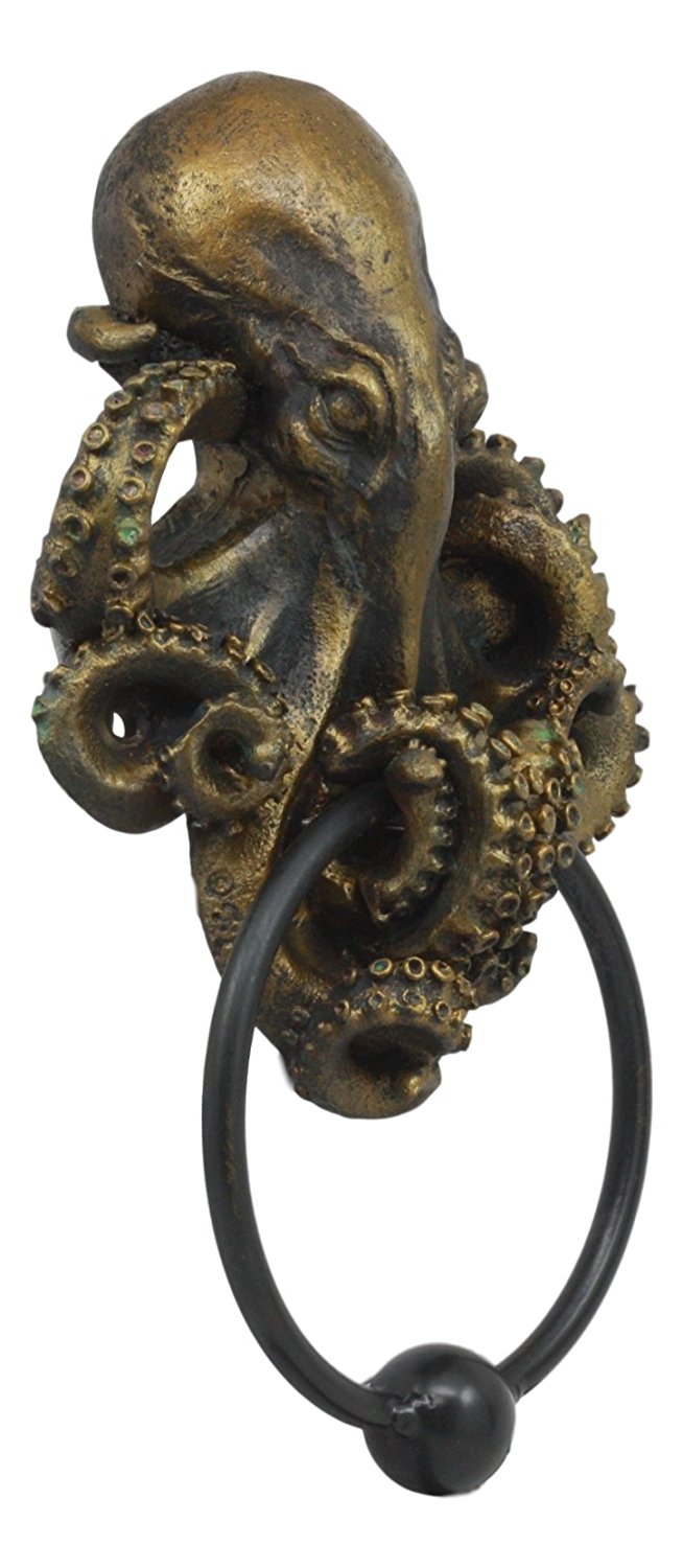 Ebros Deep Ocean Creature Octopus Door Knocker 8.5"Tall Kraken Monster Cthulhu