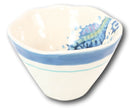 Nautical Blue And White Seahorse Cereal Small Rice Soup Ceramic Bowls Pack Of 2