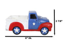 Patriotic American Flag Rustic Vintage Pickup Truck Cigarette Ashtray Figurine